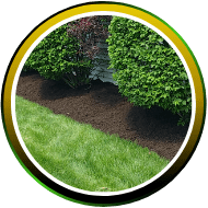 Landscape bed with new mulch spread